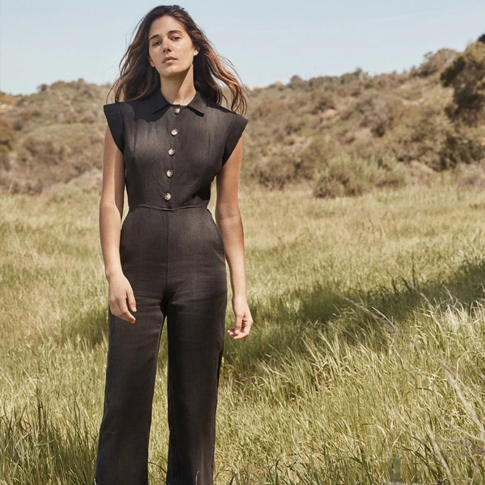 Christy Dawn Phoebe Jumper Noir Linen Black Large